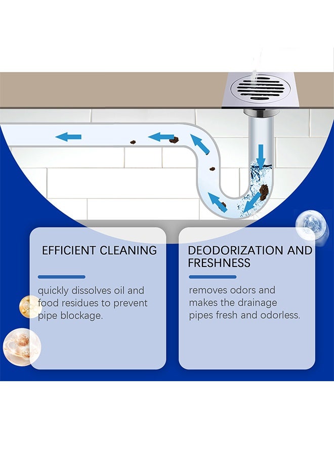 Jakehoe منظف الحوض والمصارف، عامل فتح الأنابيب، منظف مصارف الحمام، آلة حفر قوية للأنابيب، منظف مصارف حوض المطبخ، مزيل الروائح لصرف المنزل والمرحاض والمطبخ وفتح القنوات المسدودة، تنظيف عميق وتأثير سريع، 100 جم - Image 4